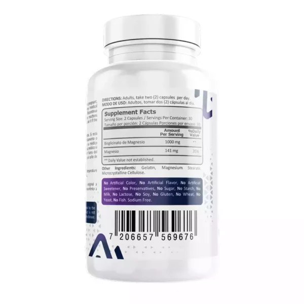 Bisglicinato de Magnesio 500mg, 60 cápsulas - Image 2