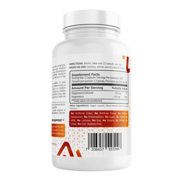 Cloruro de magnesio 520mg, 100 cápsulas - Image 3