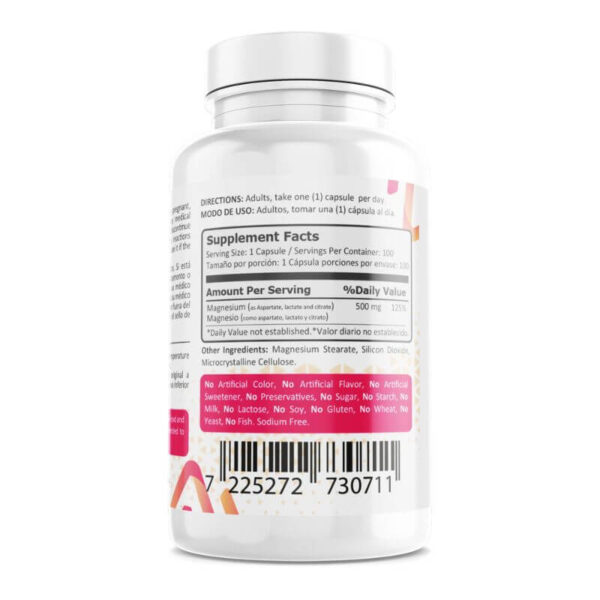 Mega magnesium 500mg, 100 Cápsulas - Image 3