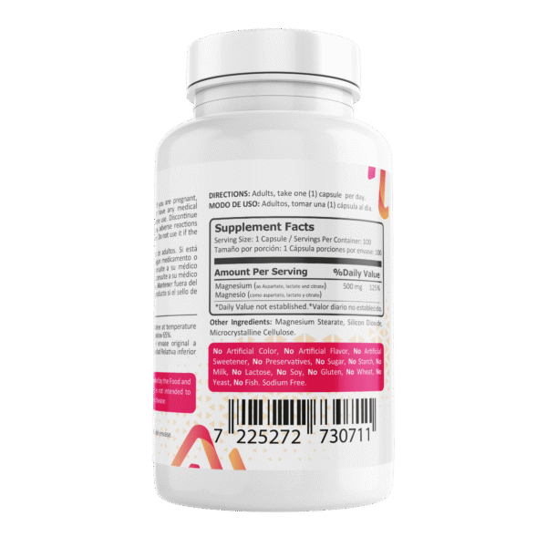 Mega magnesium 500mg, 100 Cápsulas - Image 3