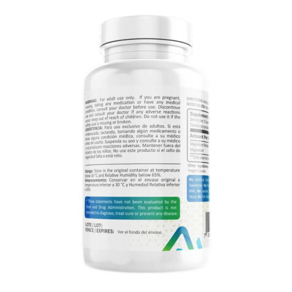 Malato de magnesio 500mg,  100 Cápsulas - Image 2